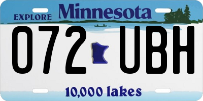 MN license plate 072UBH