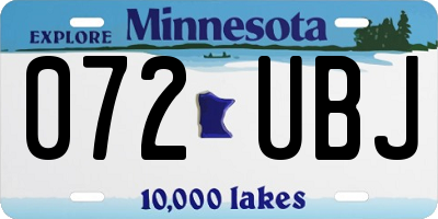 MN license plate 072UBJ