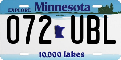MN license plate 072UBL