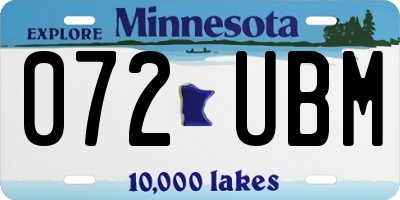 MN license plate 072UBM