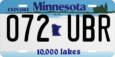 MN license plate 072UBR