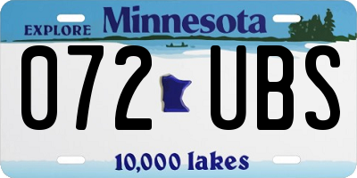 MN license plate 072UBS