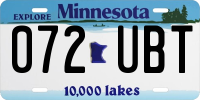 MN license plate 072UBT