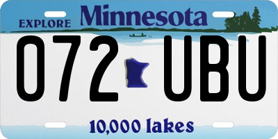 MN license plate 072UBU