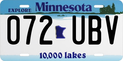 MN license plate 072UBV