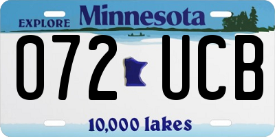 MN license plate 072UCB