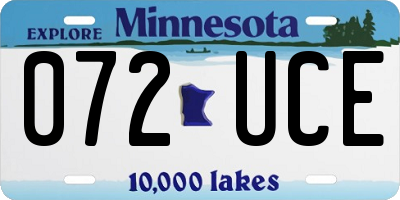 MN license plate 072UCE