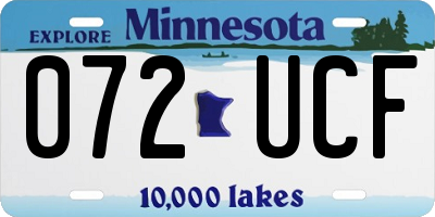 MN license plate 072UCF