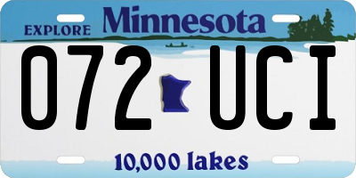MN license plate 072UCI