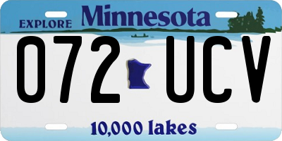 MN license plate 072UCV