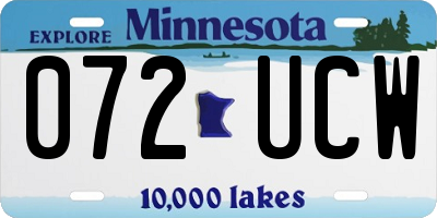 MN license plate 072UCW