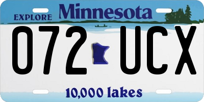 MN license plate 072UCX