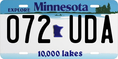 MN license plate 072UDA