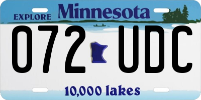 MN license plate 072UDC