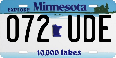 MN license plate 072UDE