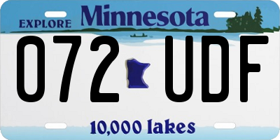 MN license plate 072UDF