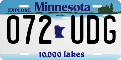 MN license plate 072UDG