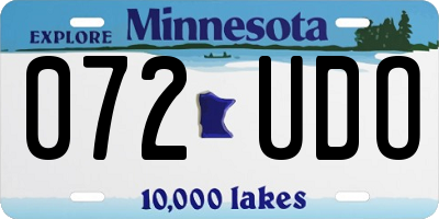 MN license plate 072UDO