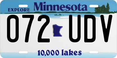 MN license plate 072UDV