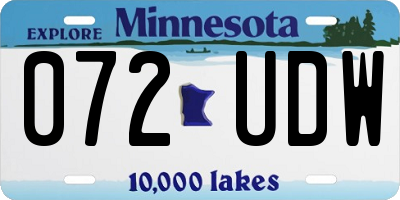 MN license plate 072UDW