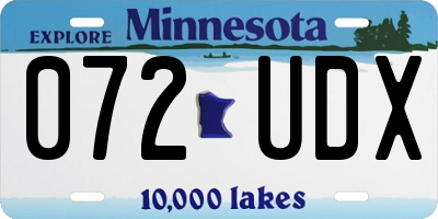 MN license plate 072UDX