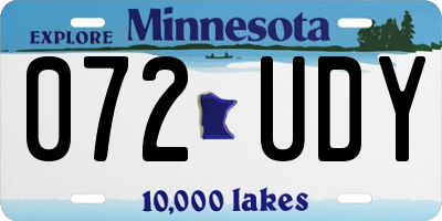 MN license plate 072UDY