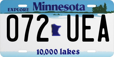 MN license plate 072UEA