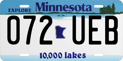 MN license plate 072UEB