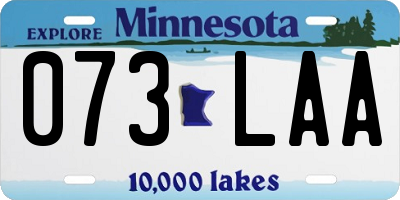 MN license plate 073LAA