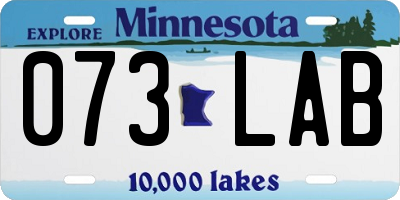 MN license plate 073LAB