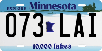 MN license plate 073LAI