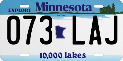 MN license plate 073LAJ