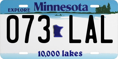 MN license plate 073LAL