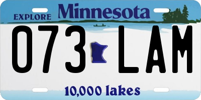 MN license plate 073LAM