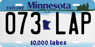 MN license plate 073LAP