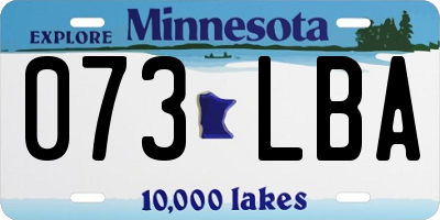 MN license plate 073LBA