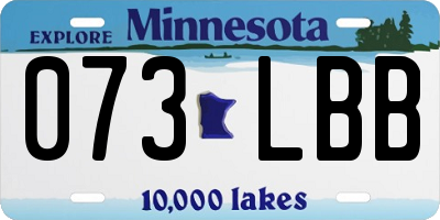 MN license plate 073LBB