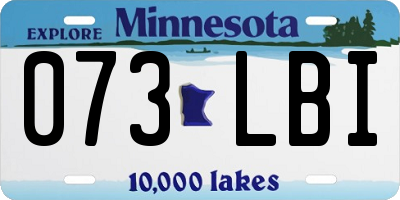 MN license plate 073LBI