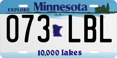 MN license plate 073LBL