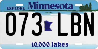 MN license plate 073LBN