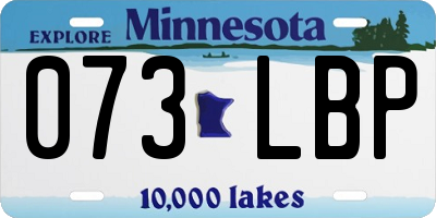 MN license plate 073LBP