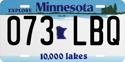 MN license plate 073LBQ