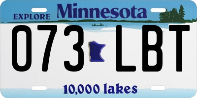 MN license plate 073LBT