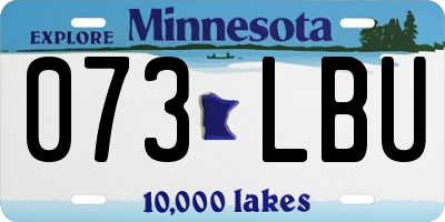 MN license plate 073LBU