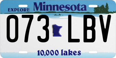 MN license plate 073LBV