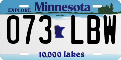 MN license plate 073LBW