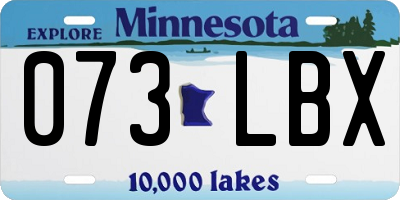 MN license plate 073LBX