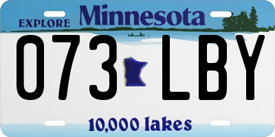MN license plate 073LBY