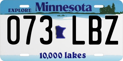 MN license plate 073LBZ