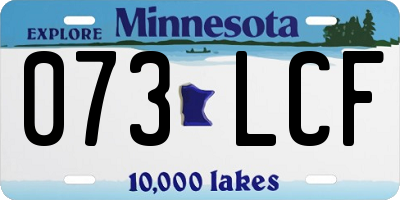 MN license plate 073LCF